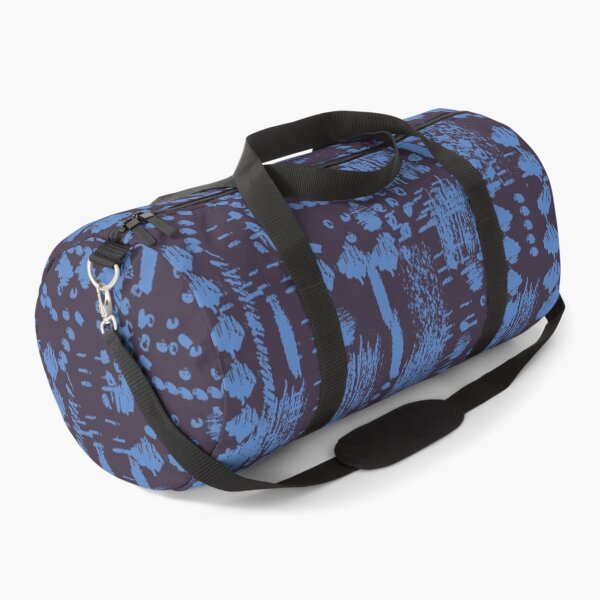 Item preview, abstract indigo blue marks pattern designed and sold by rysunki-malunki.