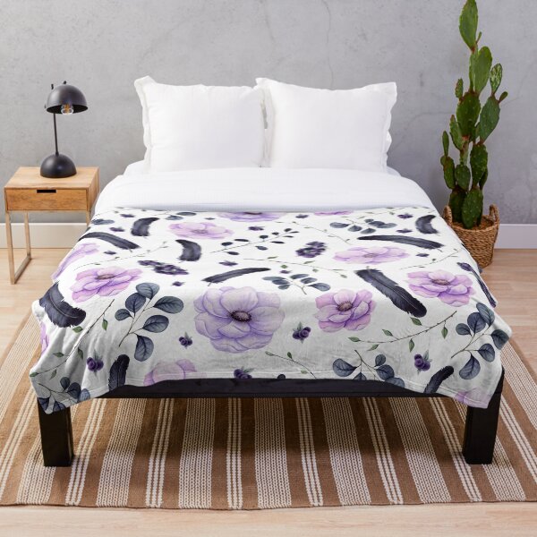 Item preview, Seamless Pattern of Watercolor Dark Berries and Feathers designed and sold by Cordata.