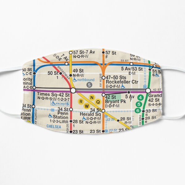 NYC Subway Midtown Flat Mask