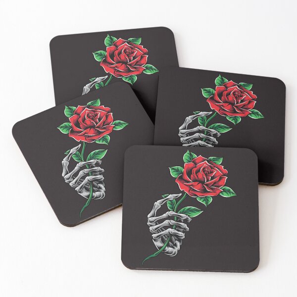 Item preview, Skeleton Hand Holding Red Rose designed and sold by noirty.