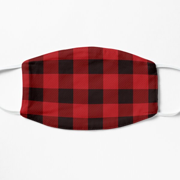 Red Plaid Print Cool Red & Black Flannel Pattern Nice Checkered Gift Mask