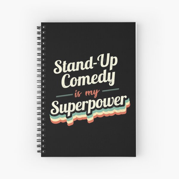 Vista previa del artículo con la obra «La comedia de pie es mi superpoder», diseñado y vendido por Custom365.