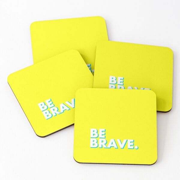 Item preview, BE BRAVE in yellow designed and sold by SquareClub.