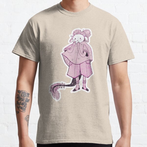 Hiding Behind a Mask // Cute Little Girl Mixed Media Illustration // Fantasy Character Classic T-Shirt