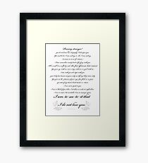 To A Stranger Framed Print