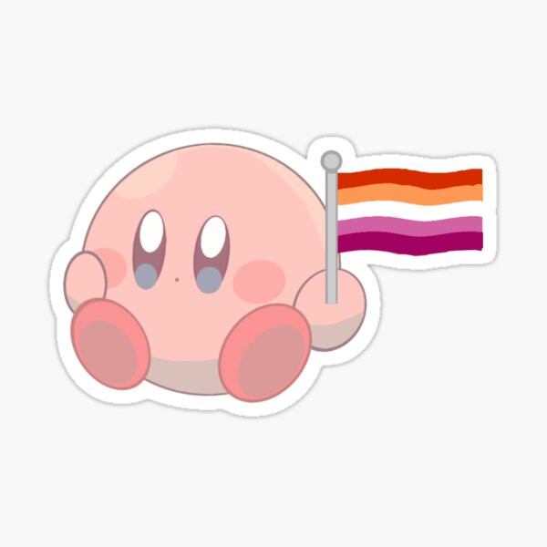 Kirby Lesbian Flag <3 Sticker