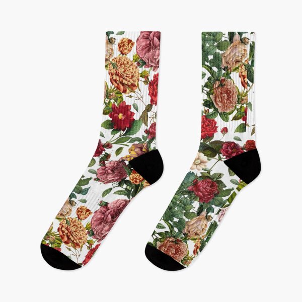 Artikelvorschau, Roter Dahliendruck mit weißem Druck entworfen und verkauft von Ivy & Foxglove Designs.