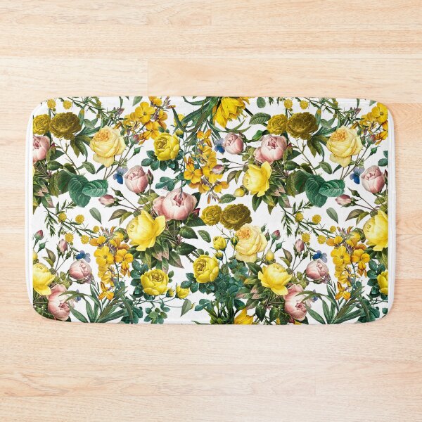 Item preview, Heirloom Yellow Rose design on white designed and sold by Ivy & Foxglove Designs.