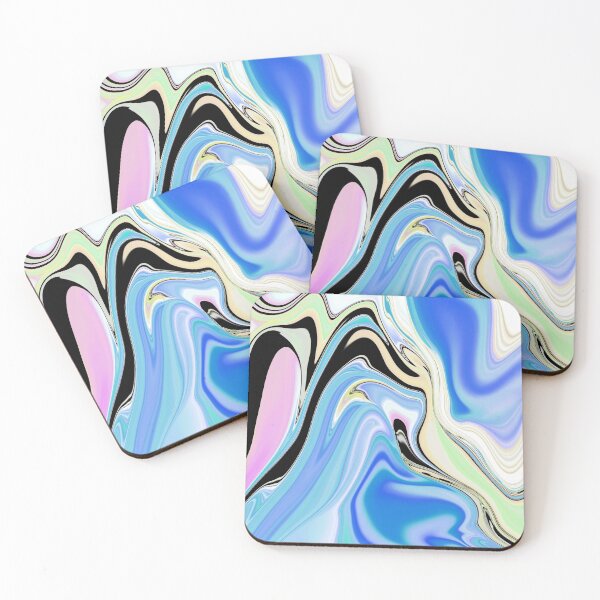 Item preview, Fluid Painting Wave pattern turquoise and white designed and sold by Patricia Piotrak.