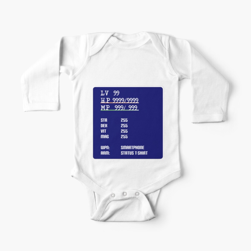 Rpg Status Lvl 99 Baby One Piece By Lizardspock Redbubble