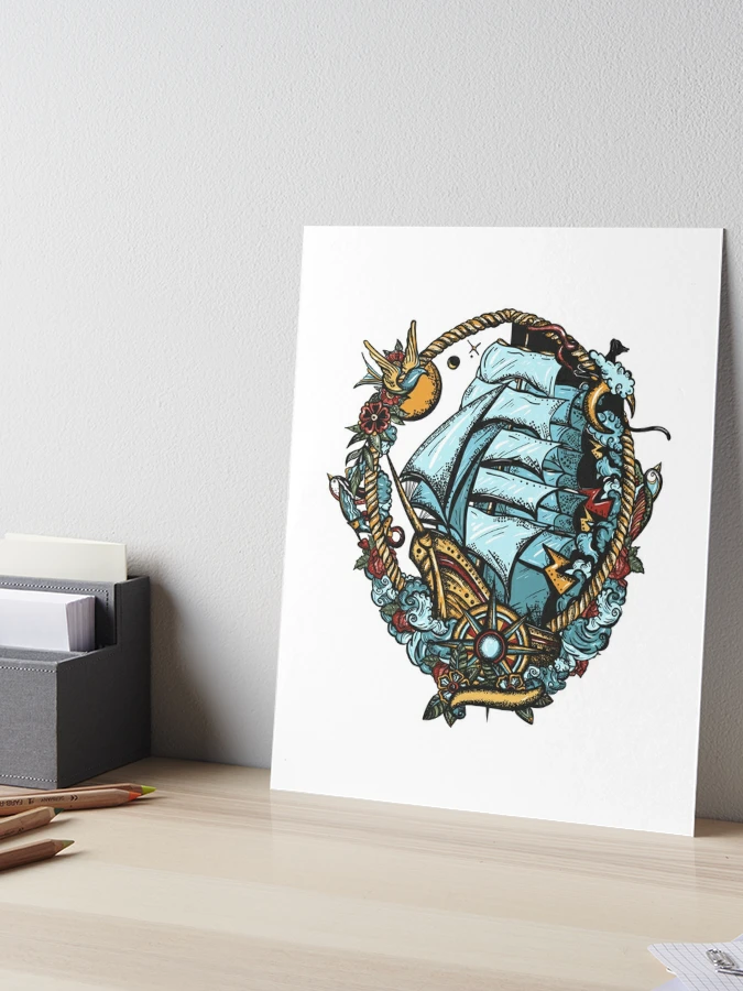 Anime Second Pirate Ship Print Tattoo Fan Art Matte Print -  Sweden