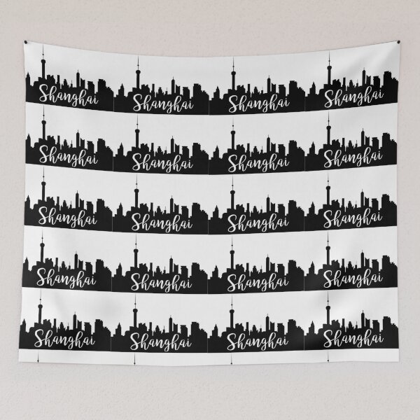 Item preview, Shanghai, China City Skyline Silhouette designed and sold by Ashleylcoop.