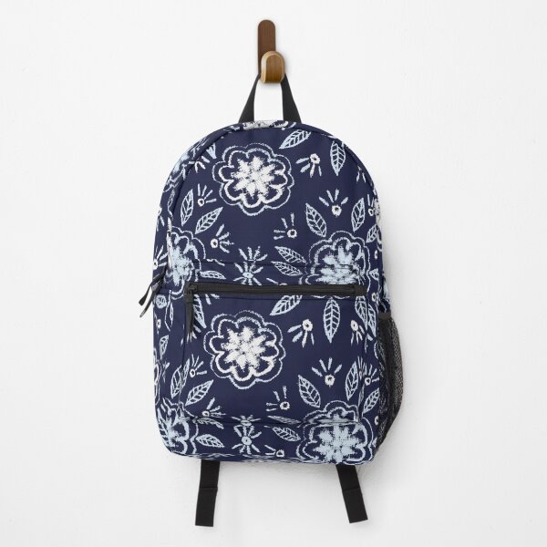 Item preview, indigo flowers pattern designed and sold by rysunki-malunki.