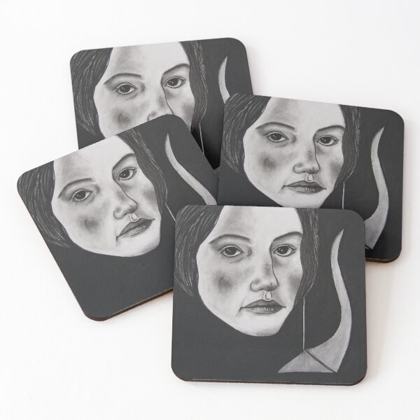 Item preview, Young woman with earring. Charcoal on 51x 64cm card                         designed and sold by crowleyronan123.