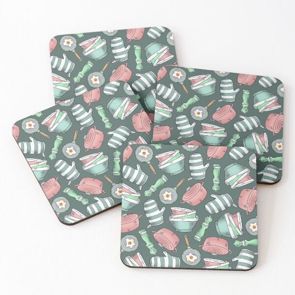Item preview, At Home in the Kitchen - Pattern on Blue designed and sold by TimorousEclectc.