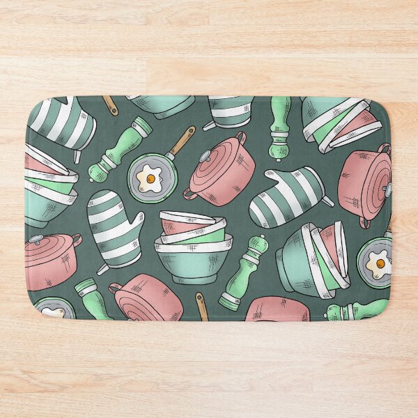 Item preview, At Home in the Kitchen - Pattern on Blue designed and sold by TimorousEclectc.