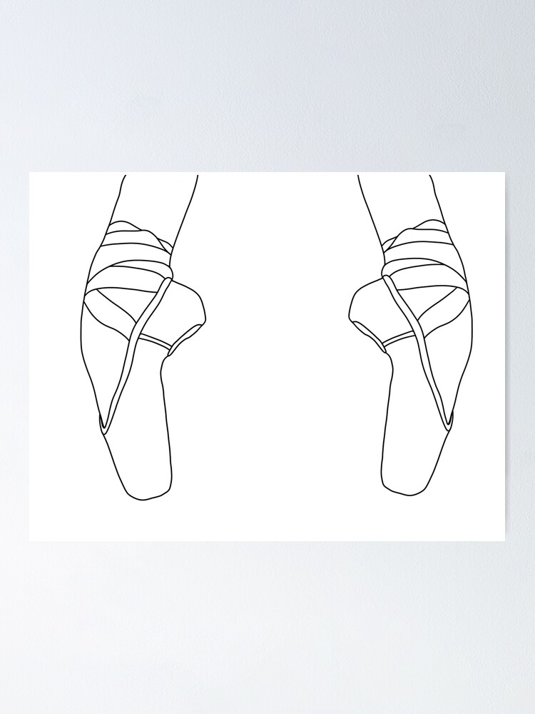 "Pointe Shoe Line Drawing" Poster by aliciab013 Redbubble