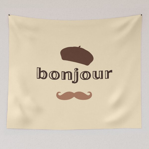 Item preview, Bonjour - Minimalist French Quote Chic Elegant Parisian designed and sold by Mars Babe.
