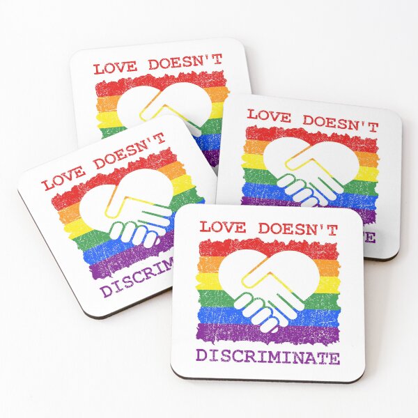 Item preview, Love Doesn't Discriminate Rainbow Flag LGBT designed and sold by pixeljamz.