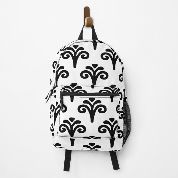 Item preview, Pretty Floral Scallop Fan Pattern 129 Black and White designed and sold by tonymagnerart.