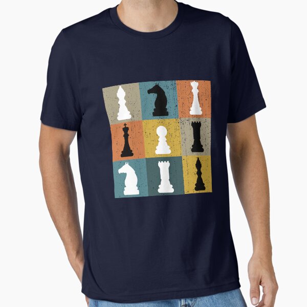 Vintage Retro Chess Board Art Chess Player Game Pieces Gift Gear Essential T-Shirt