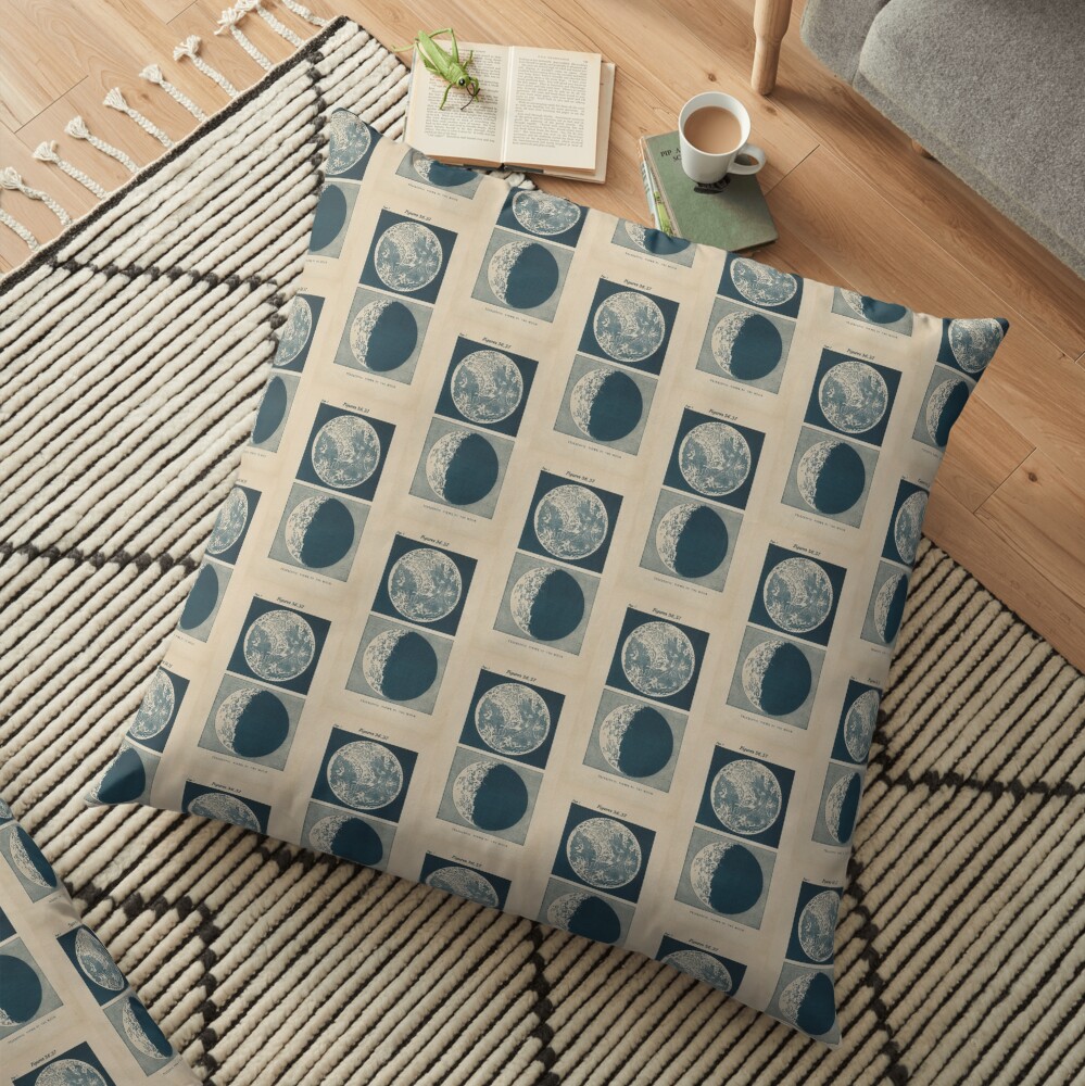 Full And Crescent Moon Floor Pillow
