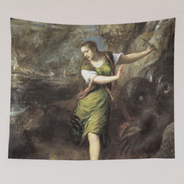Item preview, Saint Margaret & the dragon - Vintage painting by Titian designed and sold by Vintage Designs +.
