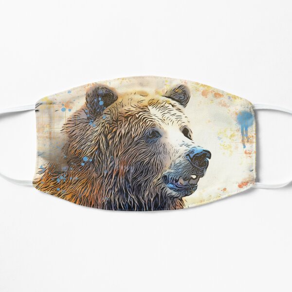 Grizzly Bear and Her Ball Flat Mask