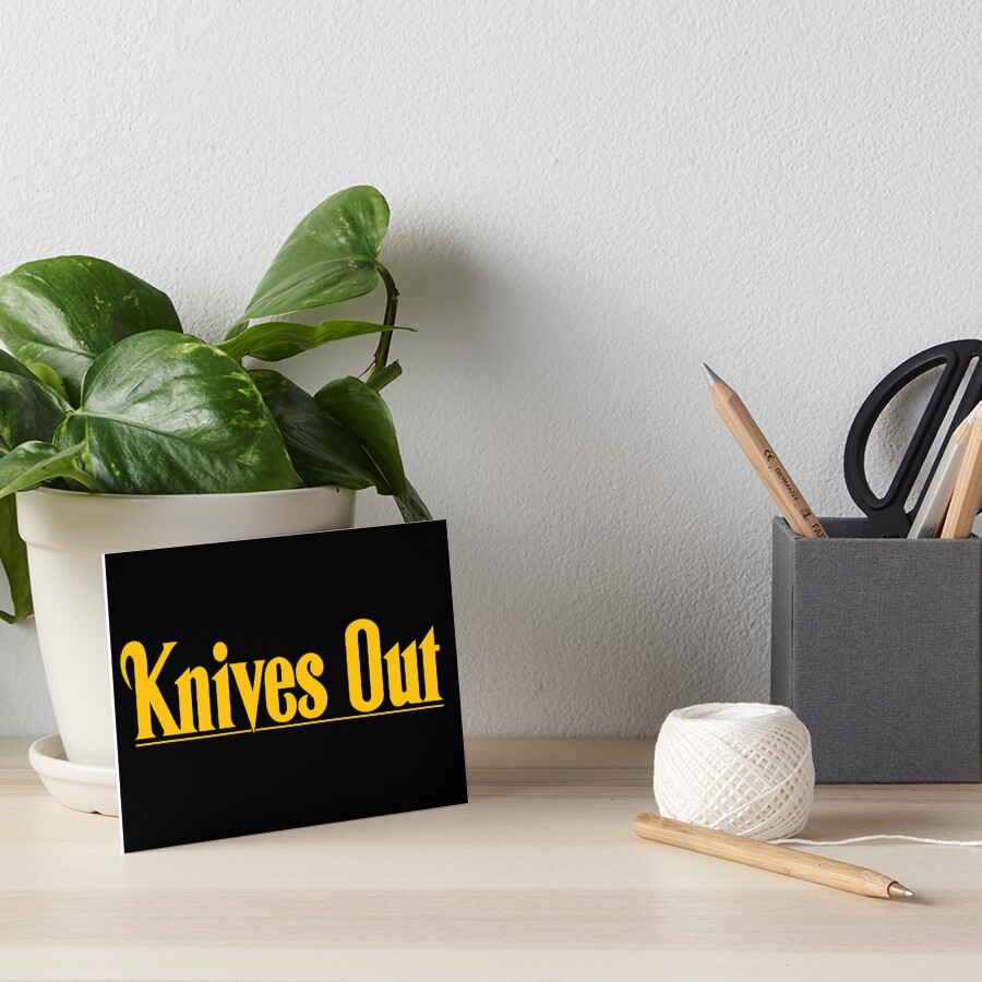"knives out logo " Art Board Print for Sale by legusso Redbubble
