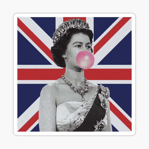 Queen Elizabeth Bubble Gum Sticker