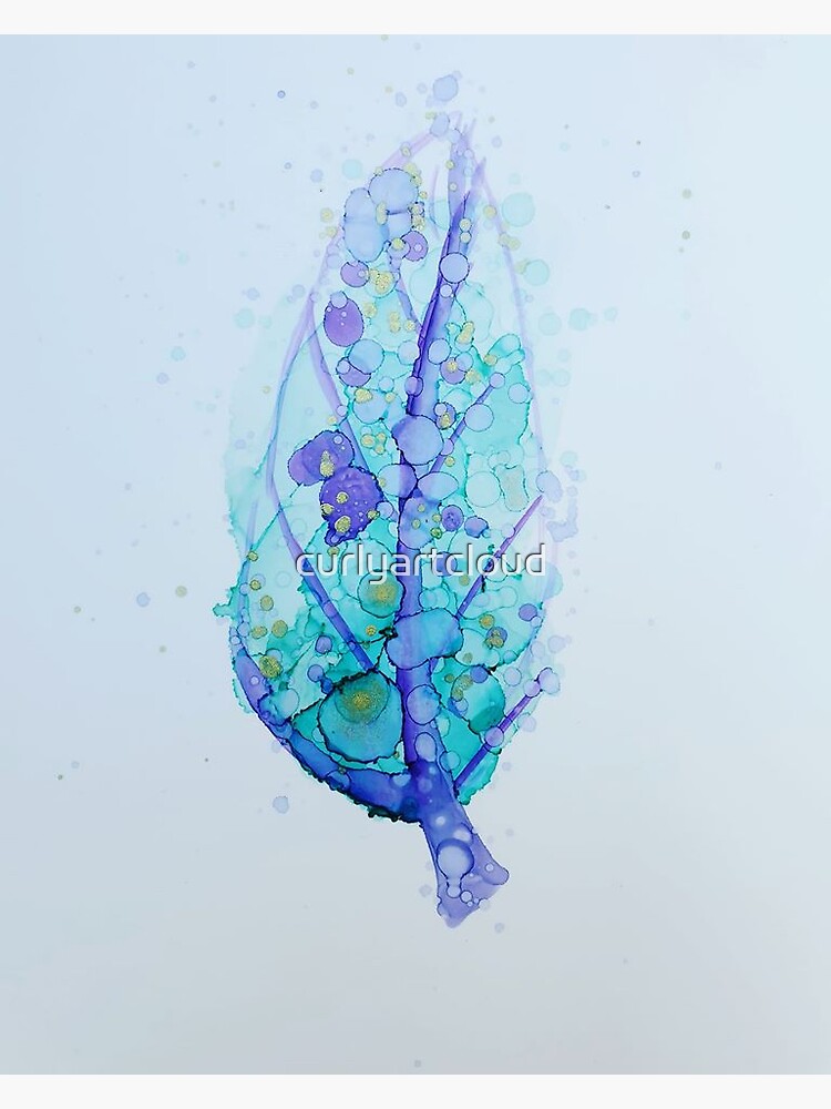 Thumbnail 3 of 3, Sticker, Inky leaf designed and sold by curlyartcloud.
