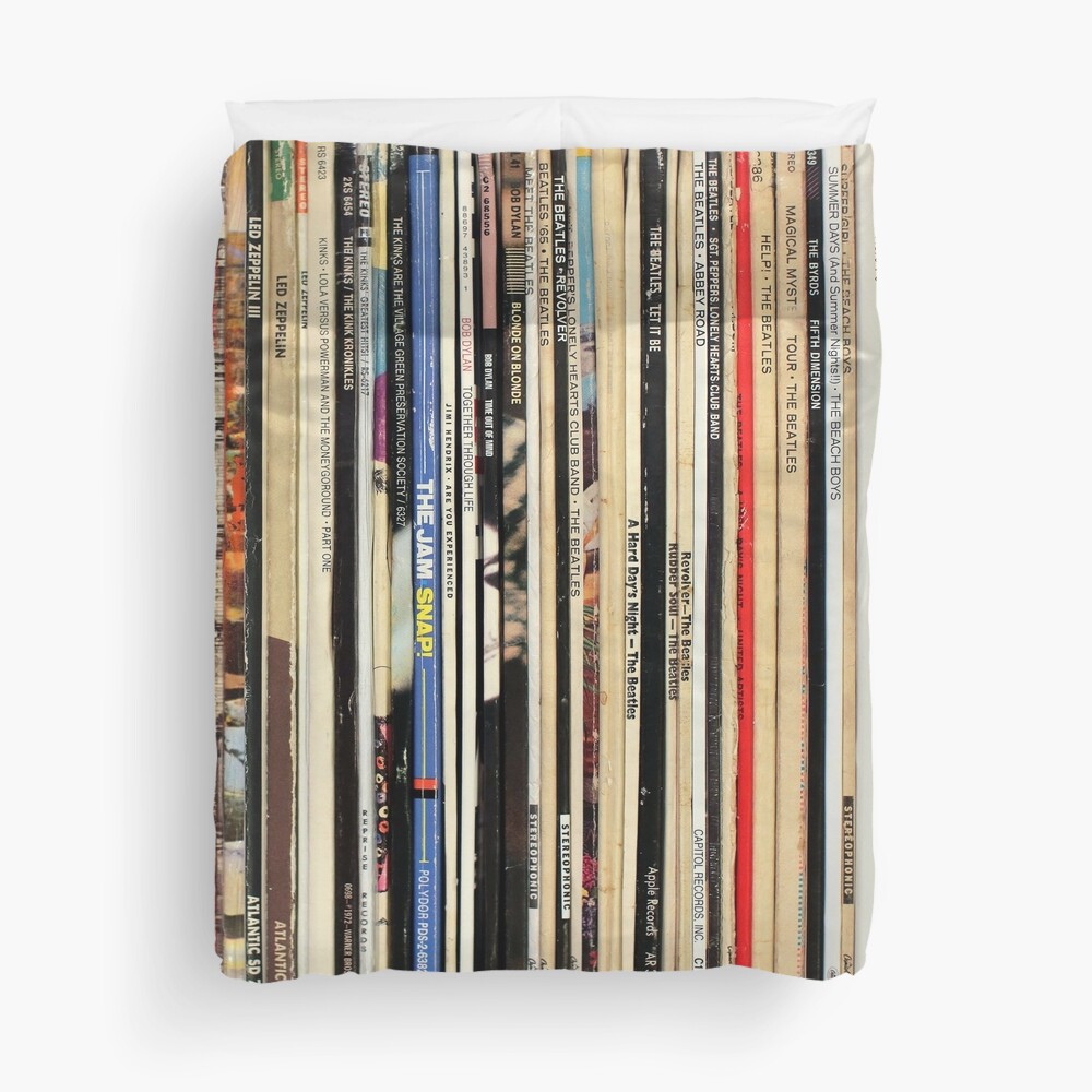 Classic Rock Vinyl Records Duvet Cover