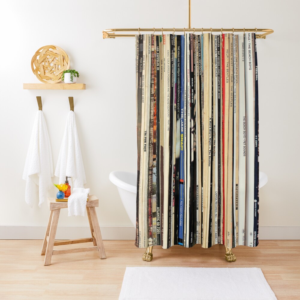 Classic Rock Vinyl Records Shower Curtain