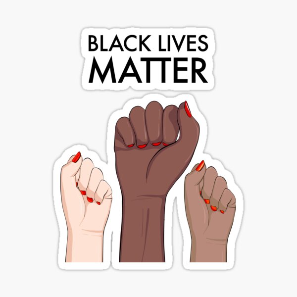 Black lives matter, stop racism Sticker