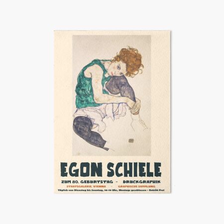 Artikel-Vorschau von Egon Schiele – Ausstellungskunstplakat – Sitzende Frau mit angewinkeltem Knie, designt und verkauft von Francisco Couto.
