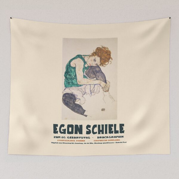 Item preview, Egon Schiele - Exhibition Art Poster - Seated Woman with Bent Knee designed and sold by Francisco Couto.