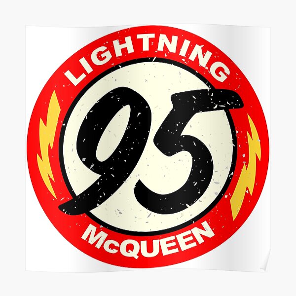 Lightning McQueen symbol number sticker, shirt, mask, ... Poster