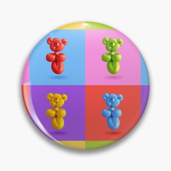 Item preview, Teddy bear party balloon candy color pop art designed and sold by Retro Futurist.