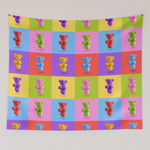 Item preview, Teddy bear party balloon candy color pop art designed and sold by Retro Futurist.