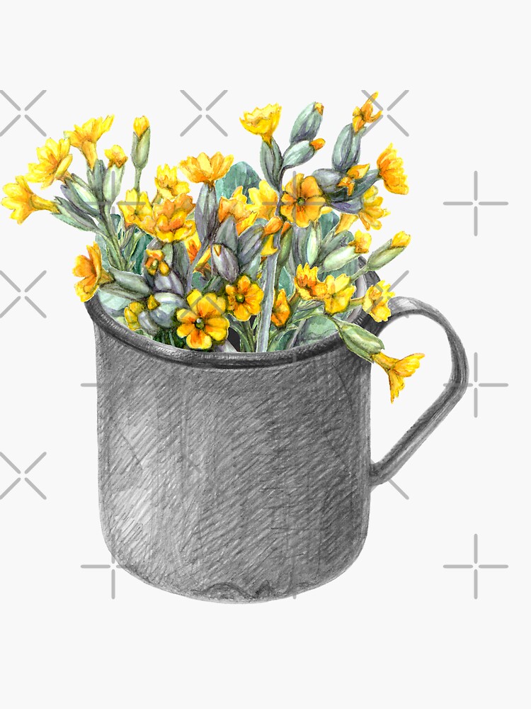 Mug with primulas by stasia-ch