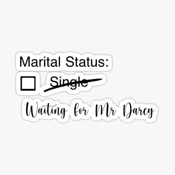 Pride and Prejudice Waiting for Mr Darcy Sticker