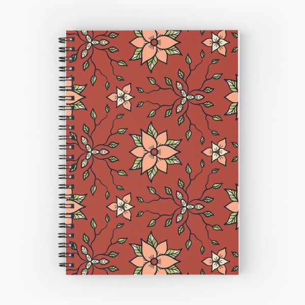 Item preview, Floral Pattern in crimson-orange colours designed and sold by Julia Rudens.