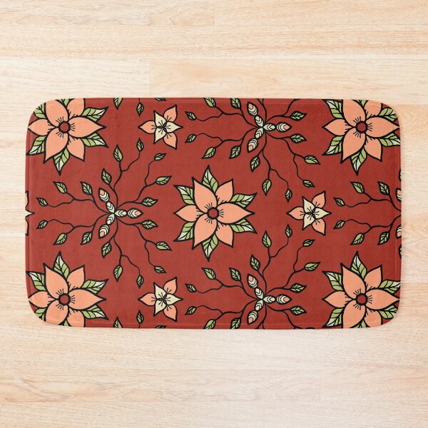 Item preview, Floral Pattern in crimson-orange colours designed and sold by Julia Rudens.