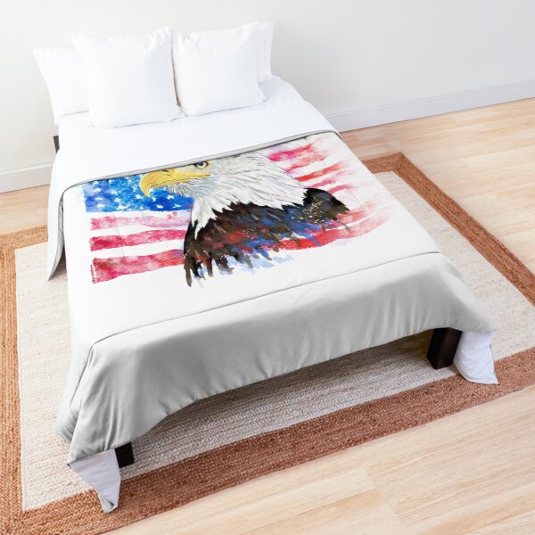 America Strong Splash Watercolor Comforter