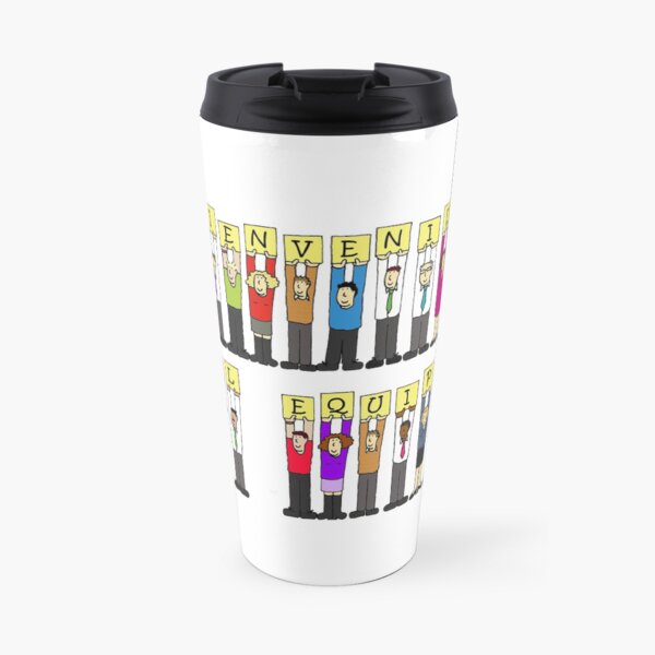 Welcome to the Team, in Spanish, Bienvenido al Equipo. Travel Mug