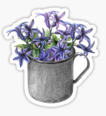 Hyacinth flowers in a mug Sticker