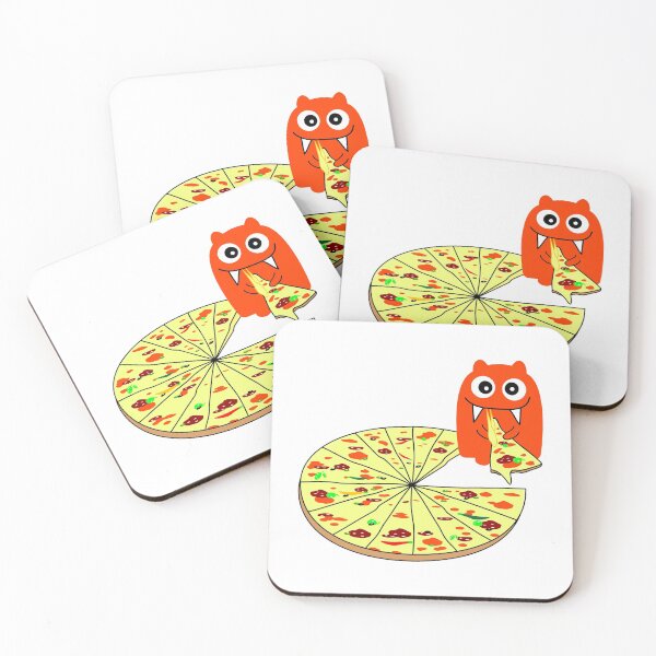 Item preview, Funny monster with pizza designed and sold by spontania.