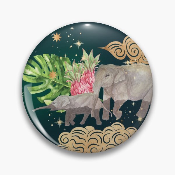 Artikelvorschau, Elefanten Mama und Baby im Dschungel - Jungle Green entworfen und verkauft von Breece.