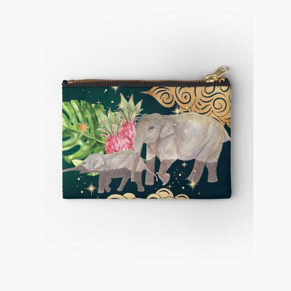 Item preview, Elephants Mom and Baby in the Jungle - Jungle Green designed and sold by Breece.