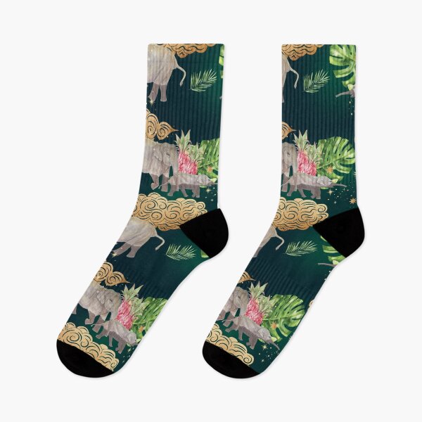 Item preview, Elephants Mom and Baby in the Jungle - Jungle Green designed and sold by Breece.
